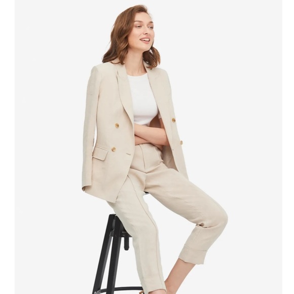 Linen pants in light coffee - Picture 3 of 9